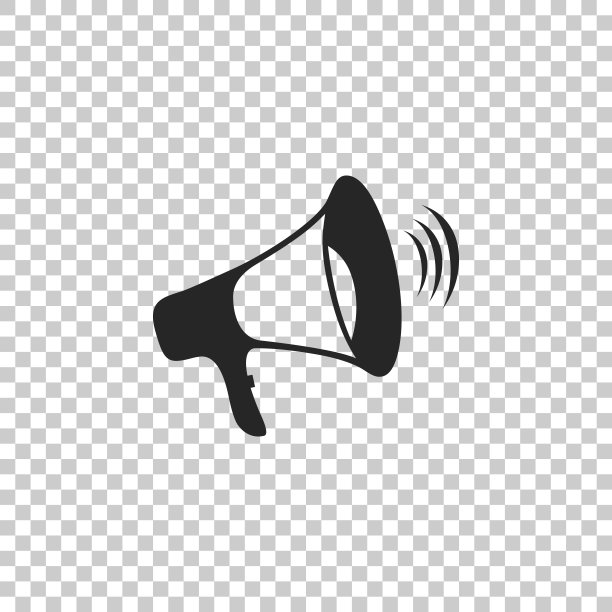 扩音器图标孤立在透明的背景。平面设计。矢量图图片下载