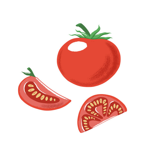 一套整红熟番茄切片图片下载