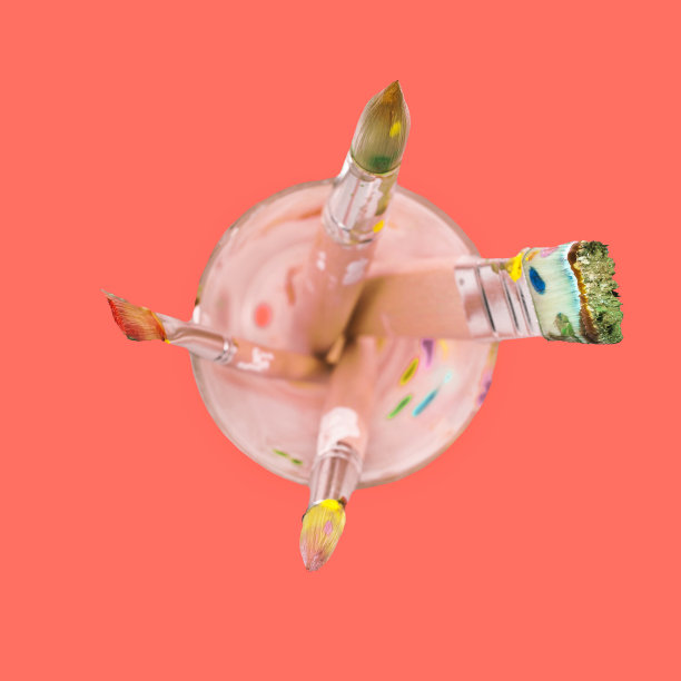 用刷子在玻璃上孤立的活珊瑚背景。图片下载