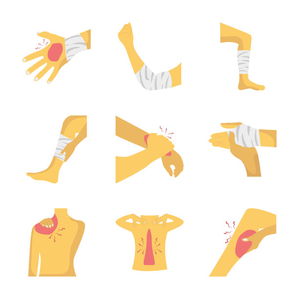 人类物理伤害平面向量包图片下载