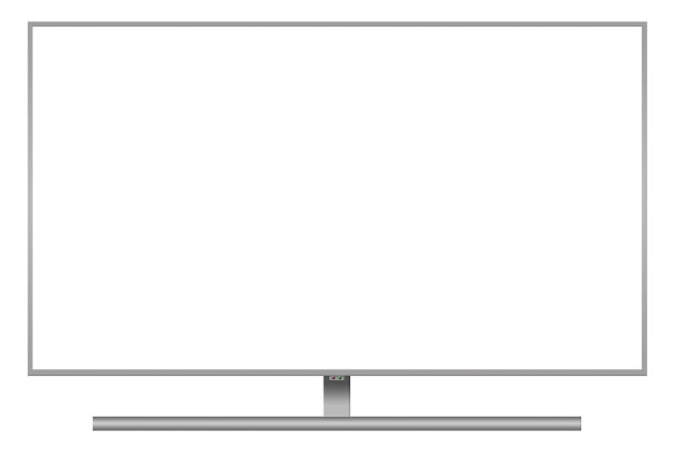 现代电视用银白色与空白屏幕模板隔离图片下载