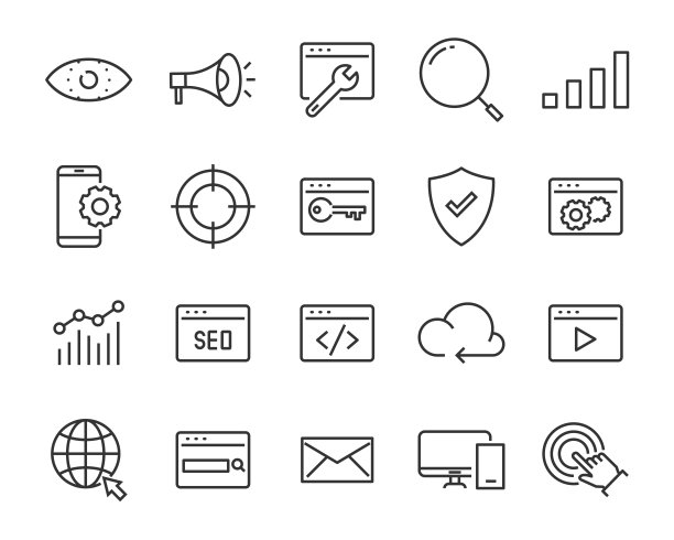 网站图标合集：网页、浏览器、网络、SEO、云图片下载