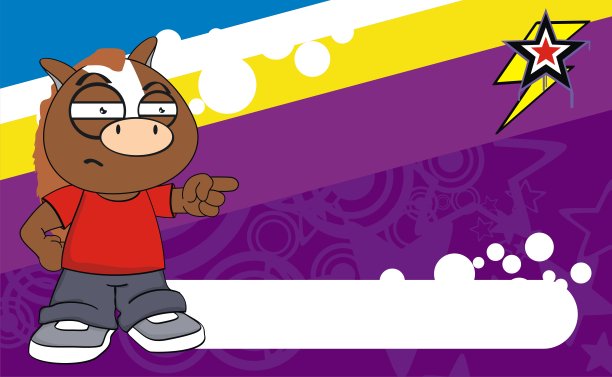 有趣的小马仔卡通表情背景5图片下载