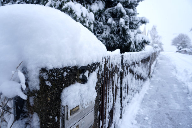 篱笆有雪图片下载