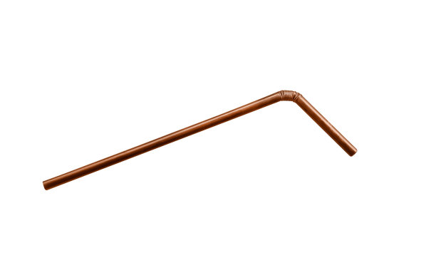 深棕色的饮用吸管孤立在白色背景与修剪路径图片下载