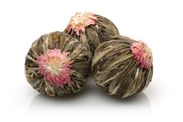 茉莉花球-盛开的茶在白色的背景图片下载