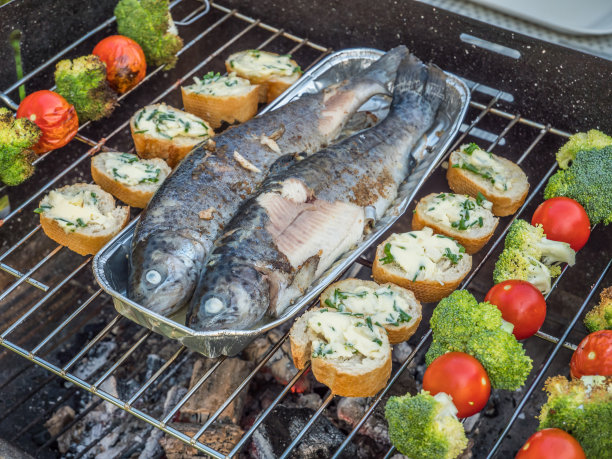 在花园里烧烤素食图片下载