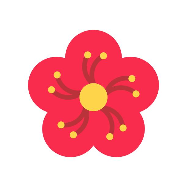 梅花矢量，中国新年相关的平面风格图标素材图片