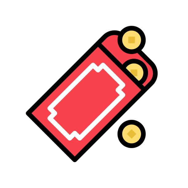 红包矢量，春节相关填充样式图标可编辑笔画图片下载