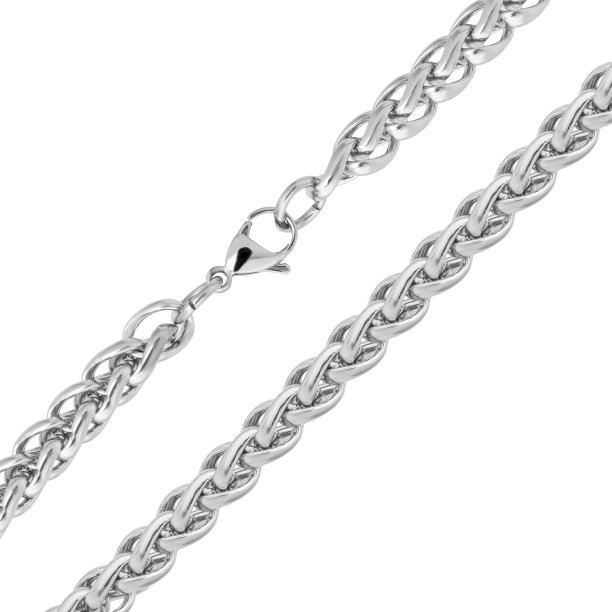 银链项链孤立在白色的背景图片下载