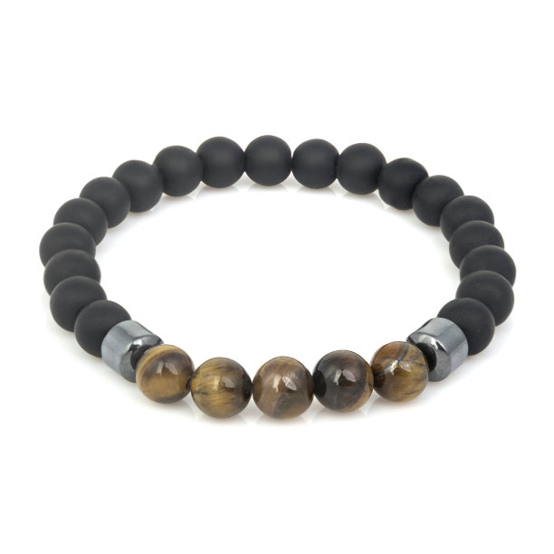 时尚石手镯孤立在白色背景图片下载