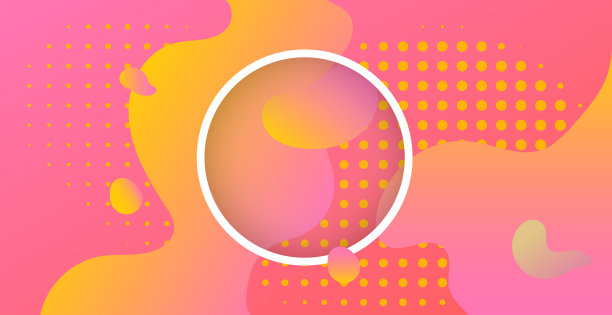 抽象霓虹灯背景与圆和点。抽象矢量插图，水平。素材图片