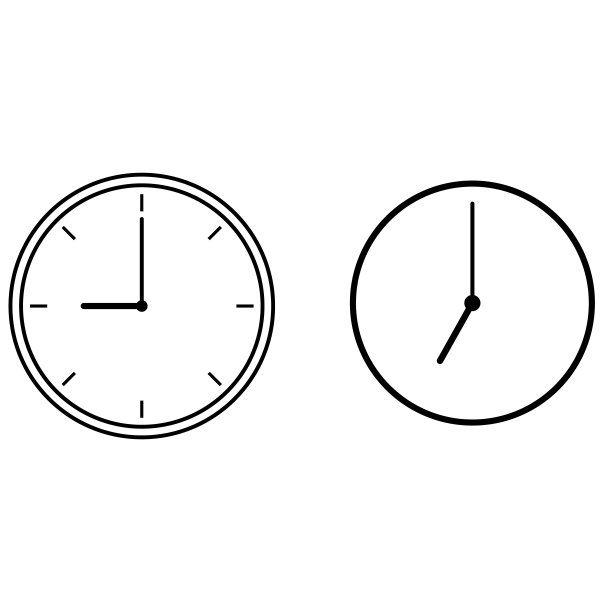 白色背景上的时钟线图标图片下载