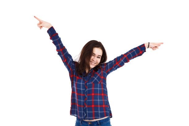 白底上的年轻女子图片下载