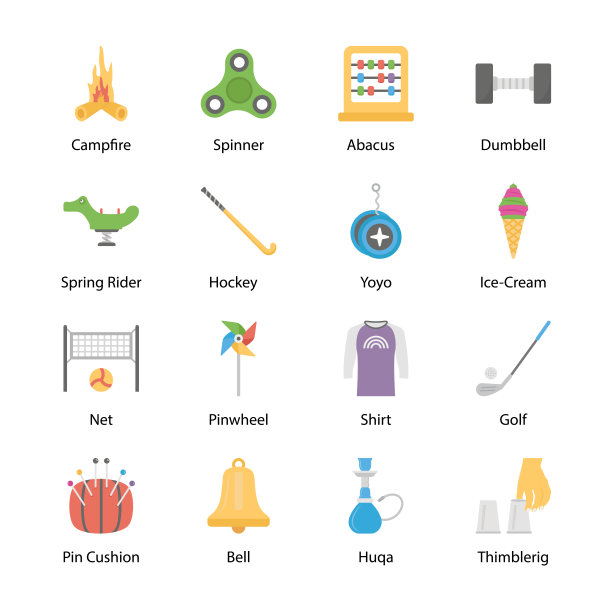 爱好和兴趣平面图标包图片下载