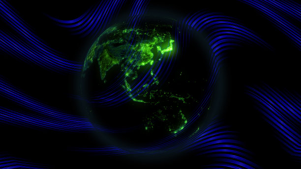 广播数据数字地球地球绿蓝色图片下载