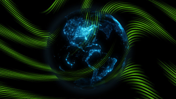 广播数据数字地球地球绿蓝色图片下载