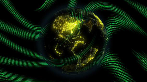 广播数据数字地球地球绿蓝色图片下载