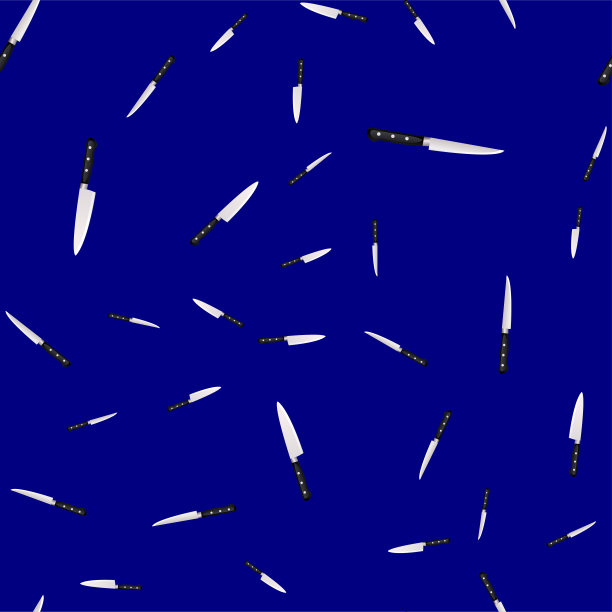 无缝模式的厨房刀上的彩色背景。图片下载