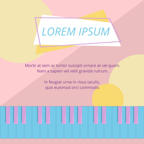 粉彩紫粉蓝色钢琴背景卡图片下载
