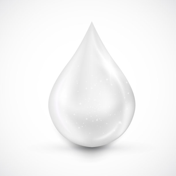 牛奶、乳制品白色滴或霜美容产品上隔离白色。矢量现实的装饰绘图广告海报，标签。闪亮液体特写图标，护肤精华符号。图片下载
