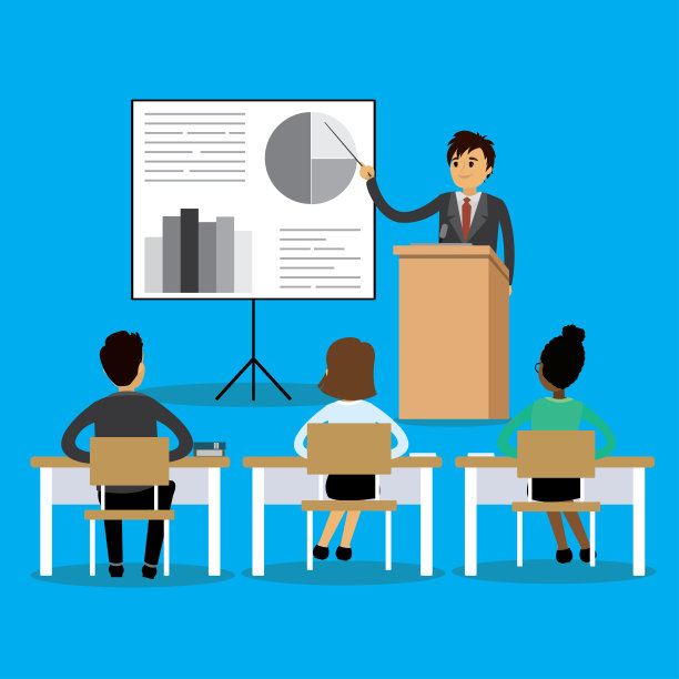 白人商人在论坛上对观众讲话图片下载