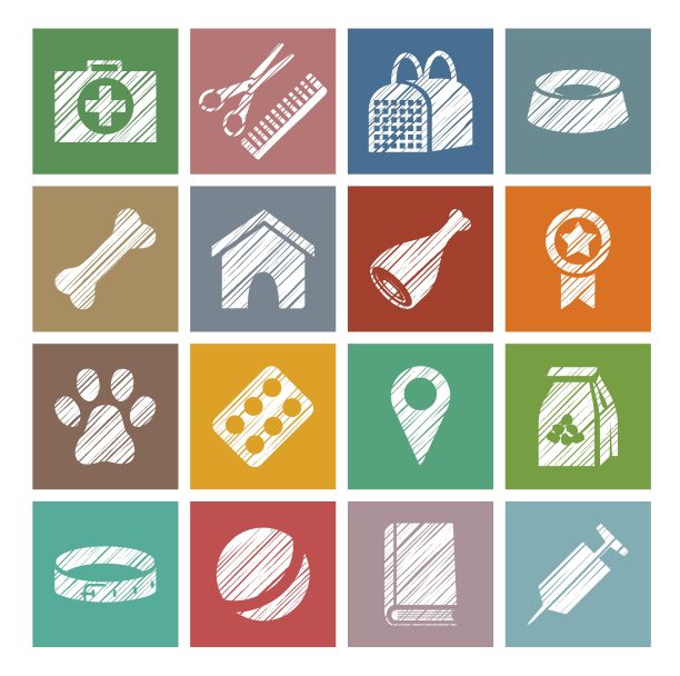 宠物产品图标矢量图图片下载