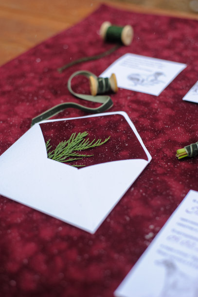 红色婚礼印花。图片下载