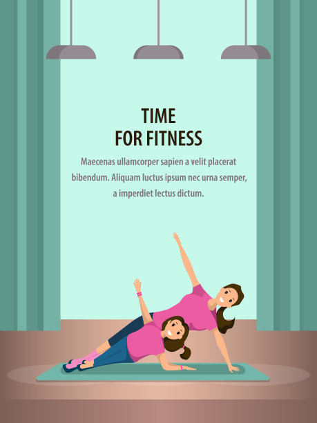 快乐的女人和孩子做健身训练图片下载