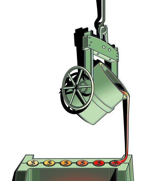 冶金学。熔化金属的钢包把金属浇成圆形图片下载