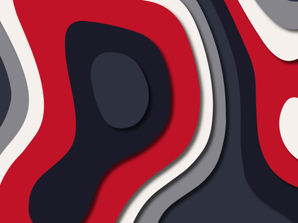 多色剪纸节目背景与现代蓝红白颜色图片下载