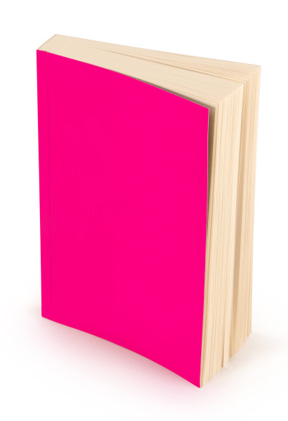 空白的粉红色书封面剪切路径图片下载