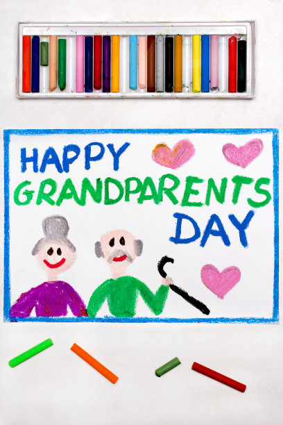 彩色图画:祖父母节卡片图片下载