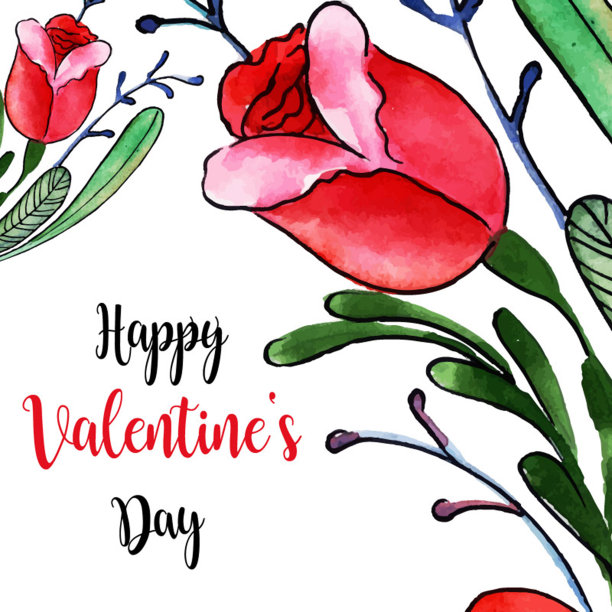 水彩情人花背景图片下载