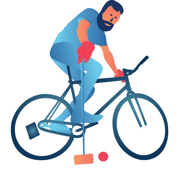 自行车马球运动员与球图片下载