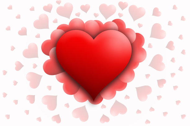 大心前小心白底。情人节快乐。圣瓦伦丁的背景。节日贺卡拷贝空间图片下载