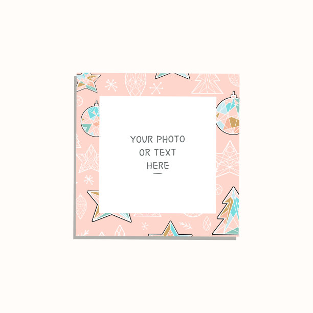 圣诞和新年矢量帧。图片下载