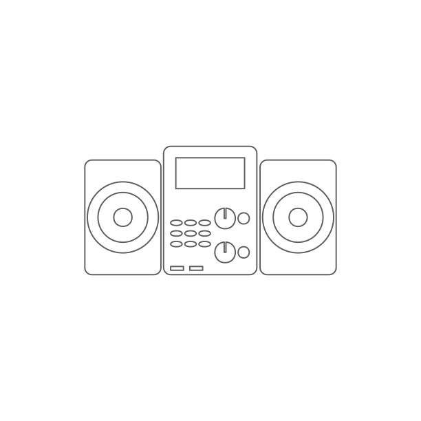 音乐播放器图标。移动概念和Web应用Electro元素图标。用于网站设计和开发、App开发的细线图标图片下载