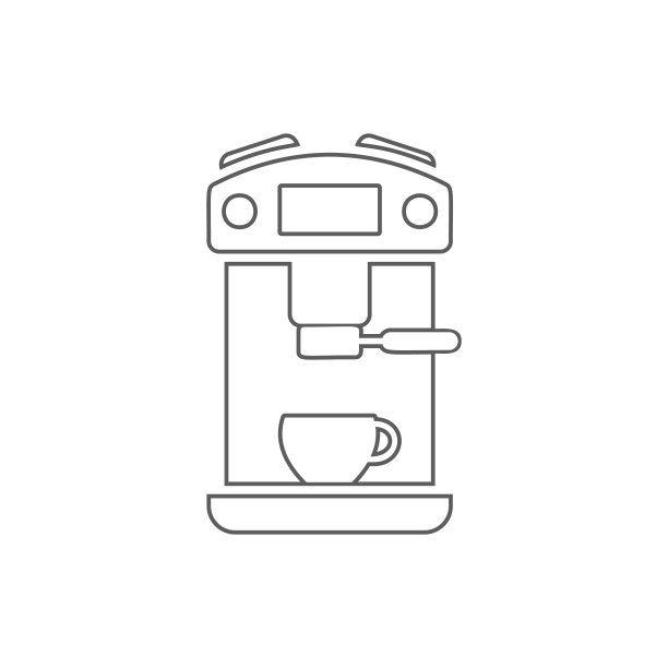 咖啡机图标。电子元素的移动概念和web应用图标。细线图标用于网站设计和开发，应用程序开发图片下载