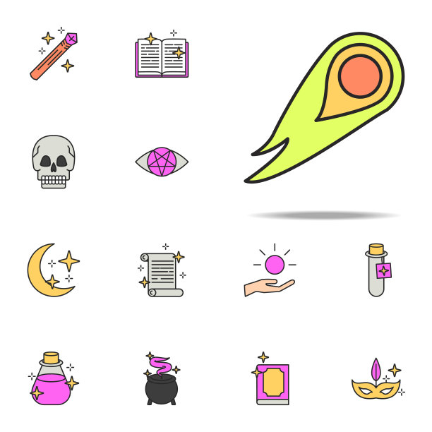 彗星图标。魔术图标通用设置为网络和移动图片下载