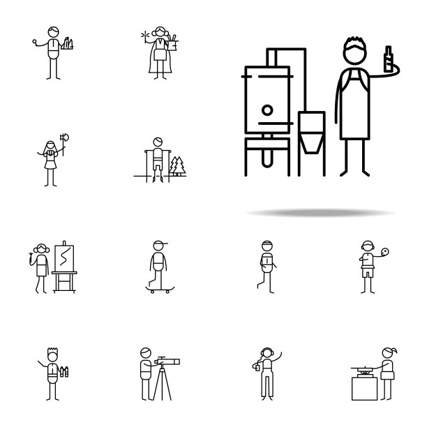 布鲁尔图标。爱好图标通用设置为网络和移动图片下载