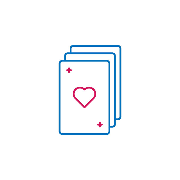 心，牌，预言，塔罗牌。浪漫元素的移动概念和web应用插图。细色线图标用于网站设计和开发，应用程序开发图片下载