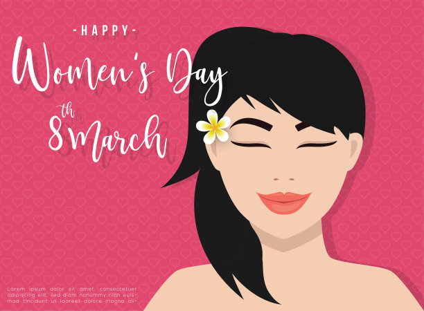 国际妇女节。矢量女性平脸图片下载