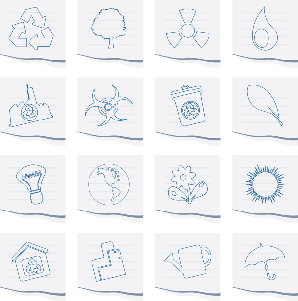 一张纸上的生态和循环图标图片下载