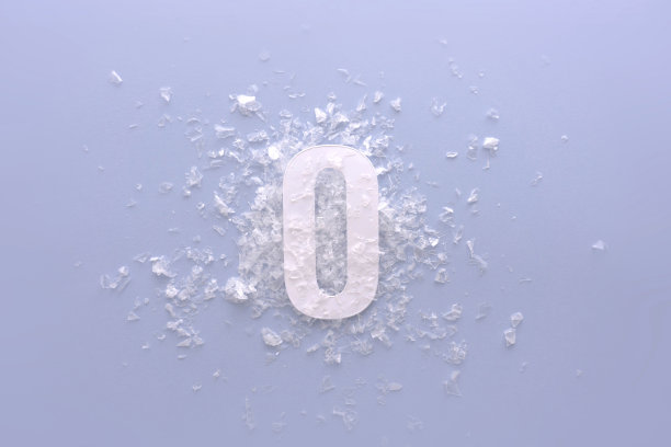 零数字零，图形白色数字和创造性的排版与雪，生日快乐图片下载