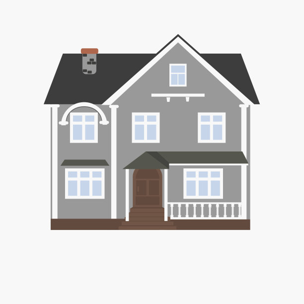 在白色背景上孤立的扁平风格的房子。图片下载