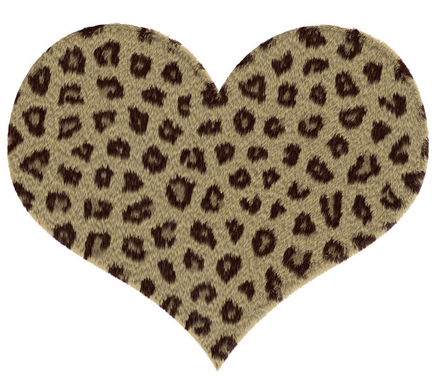 大心，豹皮纹理图案，黄色和棕色图片下载