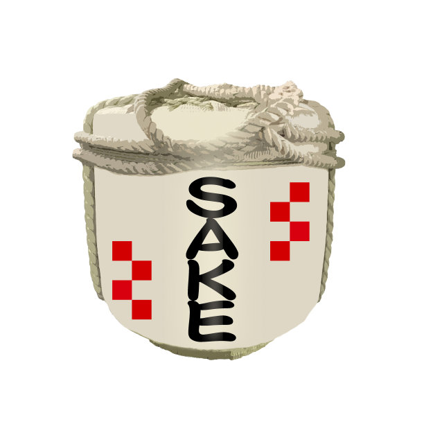 日本米酒(sake)桶庆祝，字母“sake”图片下载