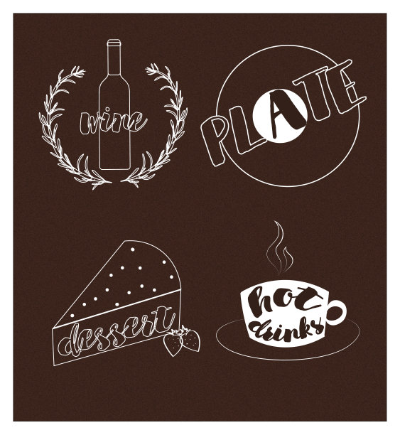 餐厅和咖啡馆图标设置适合信息图形，网站，菜单。咖啡店标识，徽章和标签设计元素集。图片下载