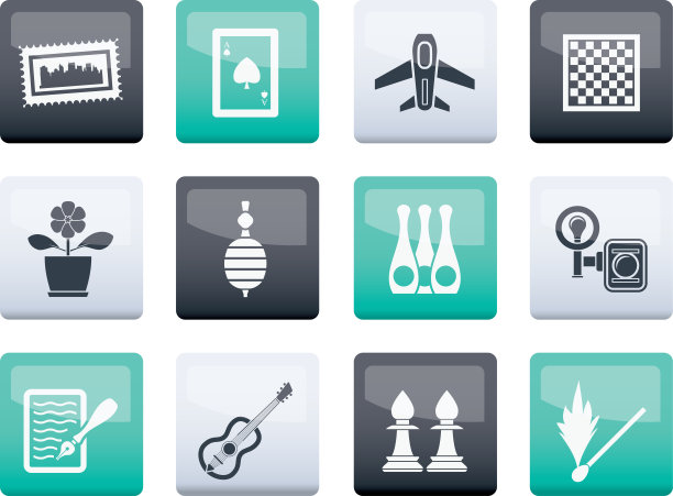 爱好，休闲和假日对象的颜色背景图片下载